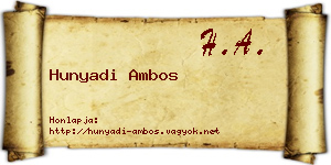 Hunyadi Ambos névjegykártya